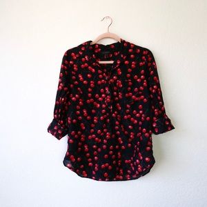 Cherry Print Button Down